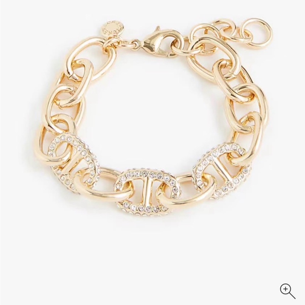 J. Crew Factory Gold Bracelet with Crystal Accents